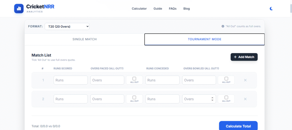 Points Table Simulator
